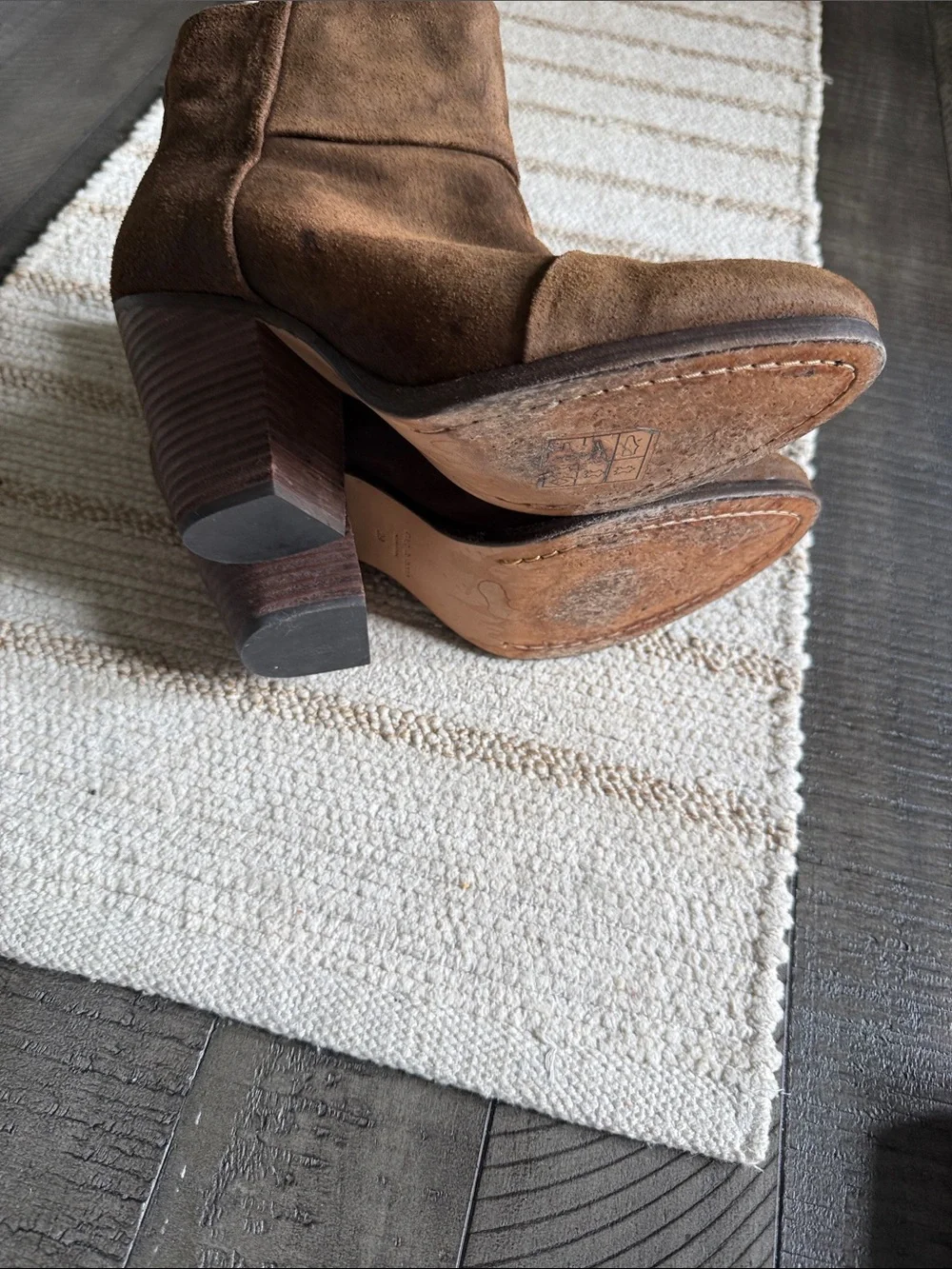 rag & bone Block Heel Brown Suede Ankle Boot 39 US 9